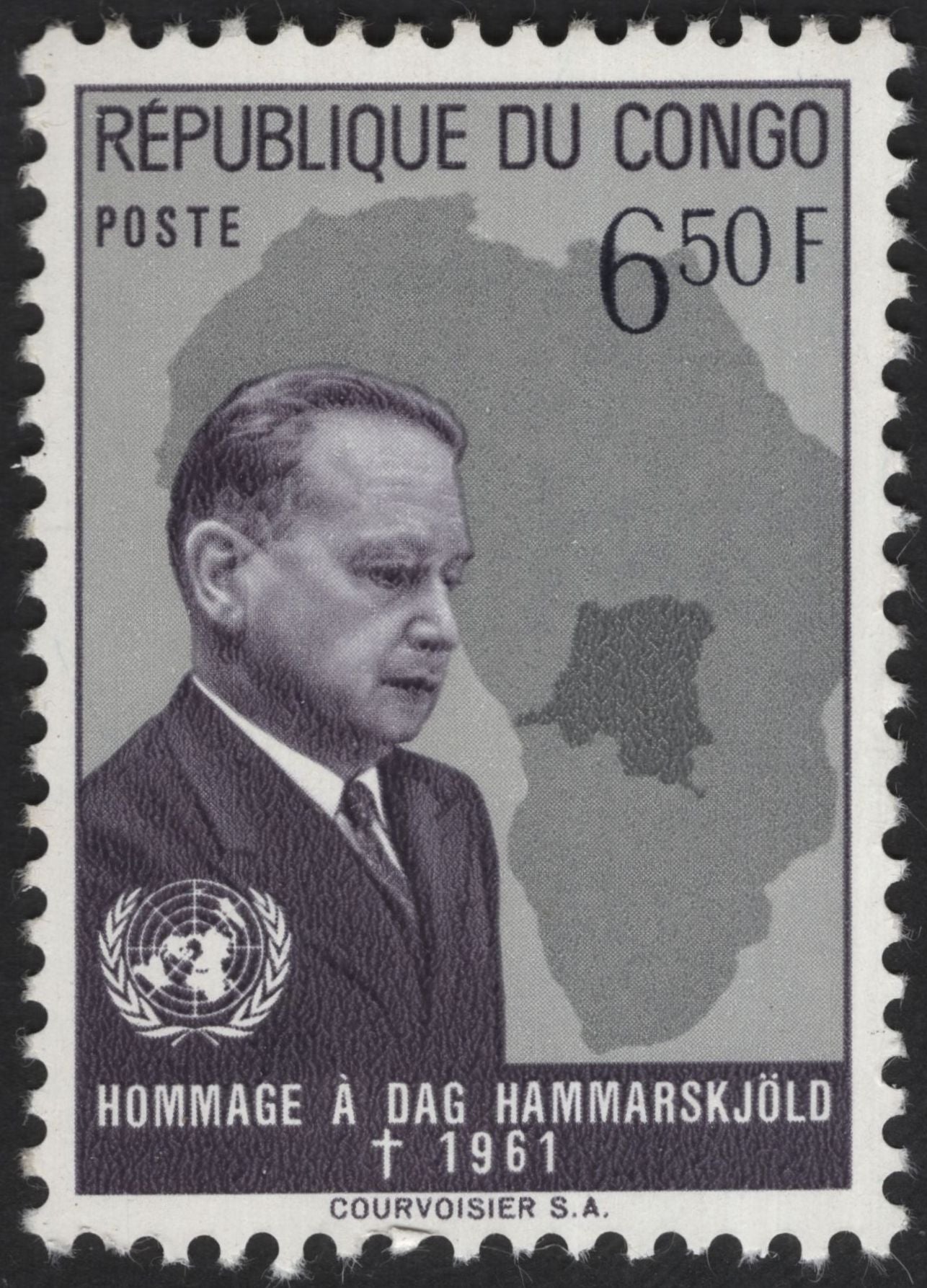 SCG12168 - Republic of Congo 1961 Dag Hammarskjöld Memorial Stamp Pair