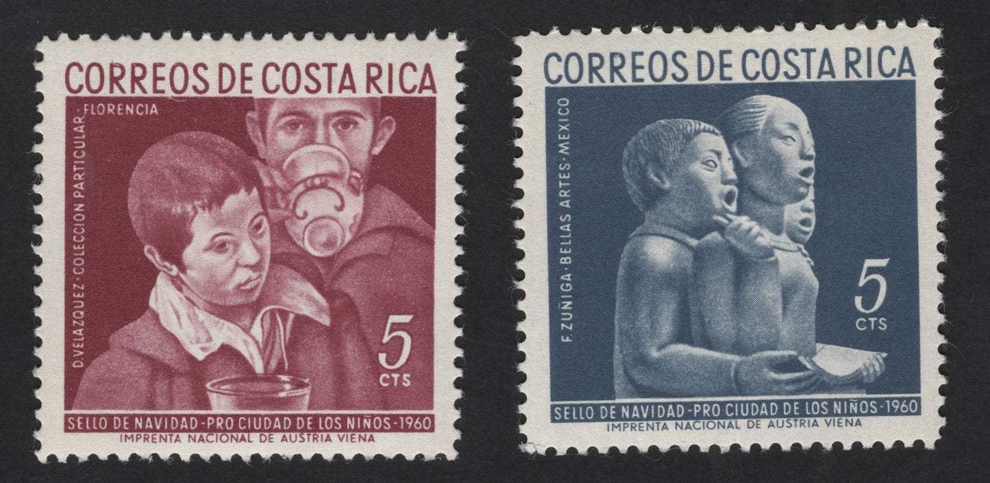 SCG12170 - Costa Rica 1960 “Pro Ciudad de los Niños” Christmas Charity Stamp Pair