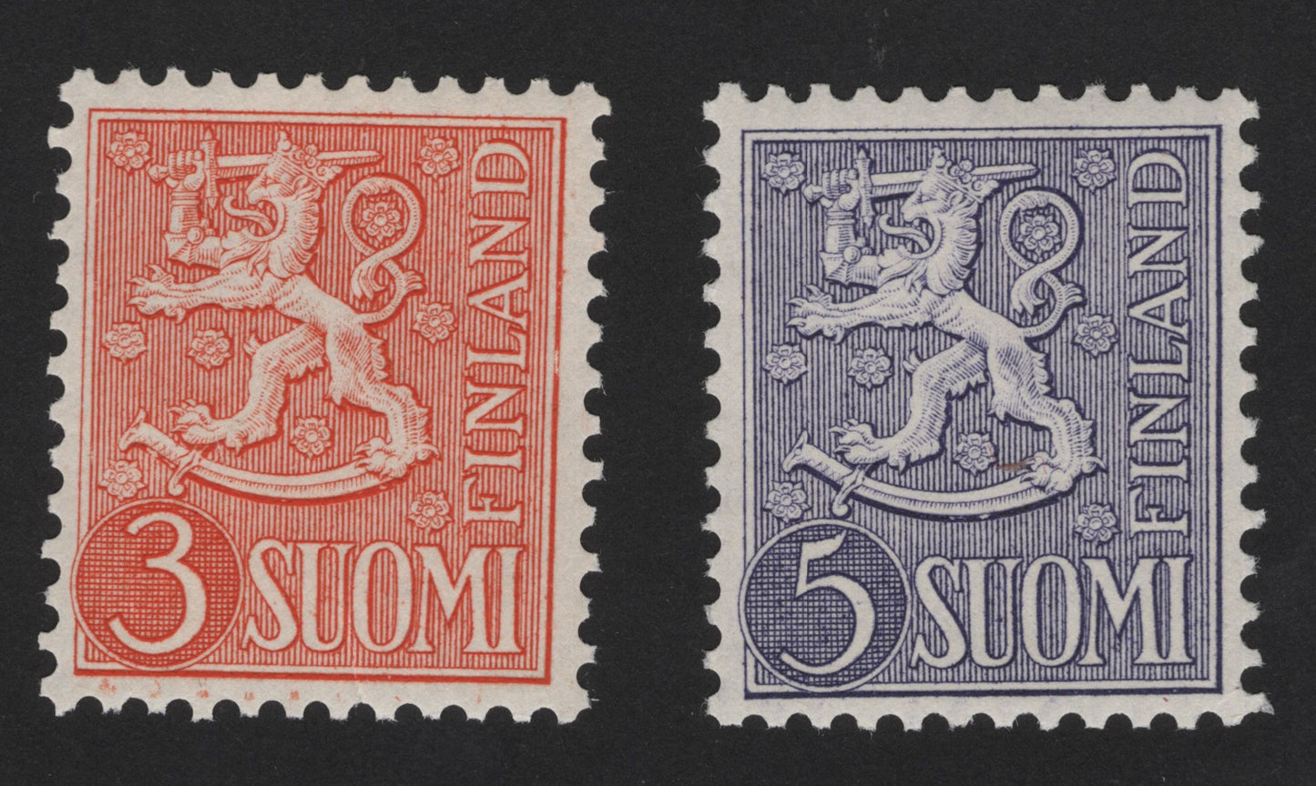 SCG12179 - Finland Heraldic Lion Definitive Pair – 3 & 5 Suomi