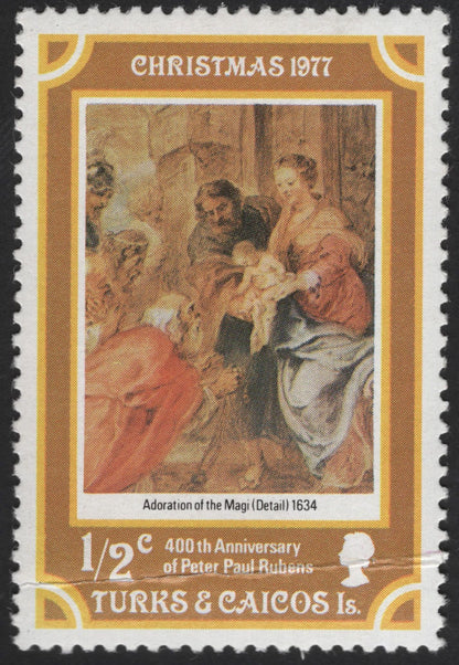 SCG12185 - Turks & Caicos Islands 1977 Christmas – Peter Paul Rubens 400th Anniversary Pair