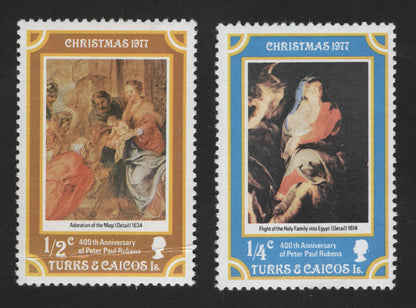 SCG12185 - Turks & Caicos Islands 1977 Christmas – Peter Paul Rubens 400th Anniversary Pair