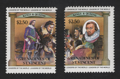 SCG12186 - Grenadines of St. Vincent “Leaders of the World – Kings & Queens: James I and the Gunpowder Plot” Stamp Pair