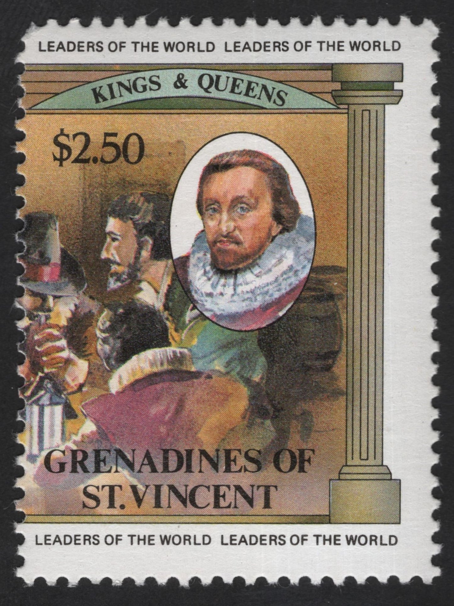 SCG12186 - Grenadines of St. Vincent “Leaders of the World – Kings & Queens: James I and the Gunpowder Plot” Stamp Pair