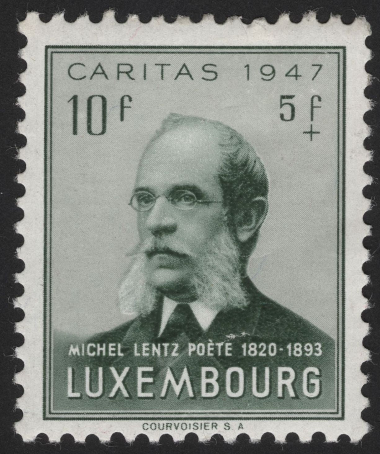 SCG12181 - Luxembourg Caritas Charity Issue – National Poets Michel Lentz & Michel Rodange