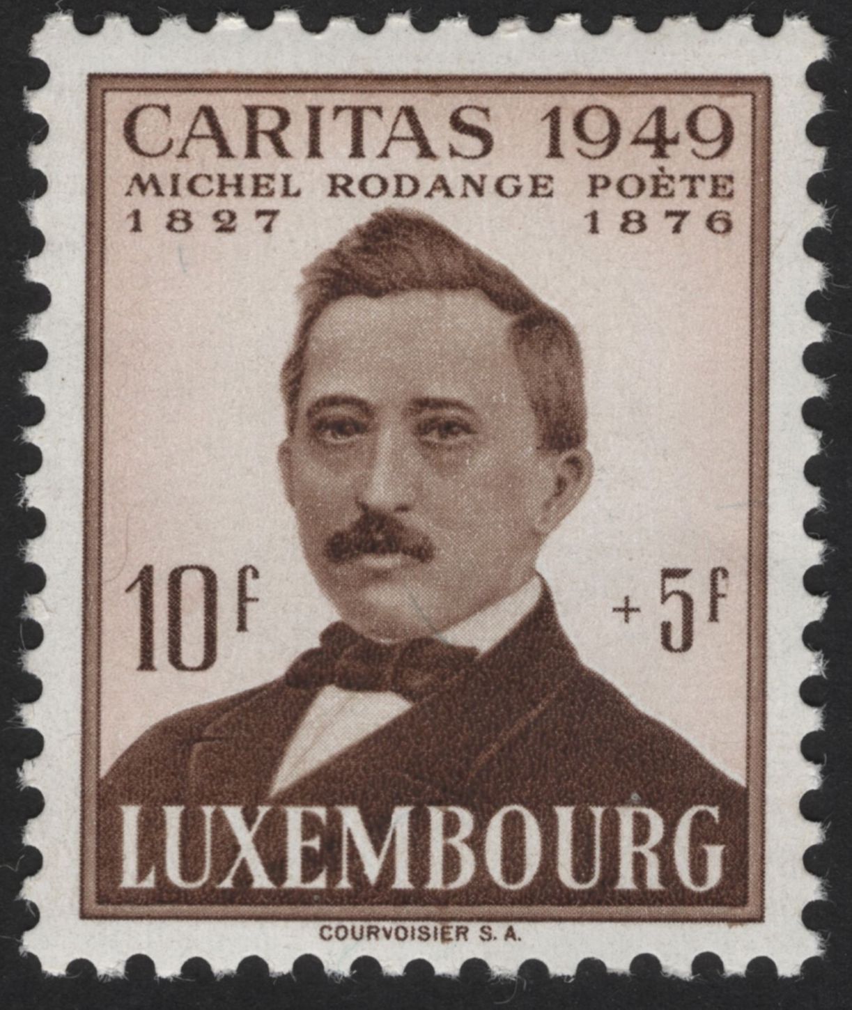 SCG12181 - Luxembourg Caritas Charity Issue – National Poets Michel Lentz & Michel Rodange