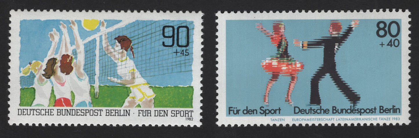 SCG12182 - Berlin “For the Sport” Charity Stamps – Volleyball & Dance (1982–1983)