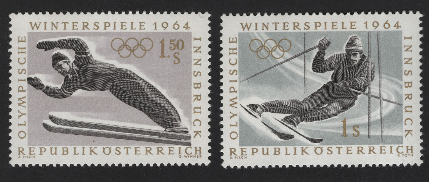 SCG12198 - Austria 1964 Innsbruck Winter Olympics – Ski Jumping & Alpine Skiing Pair