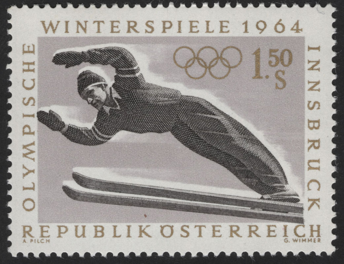 SCG12198 - Austria 1964 Innsbruck Winter Olympics – Ski Jumping & Alpine Skiing Pair