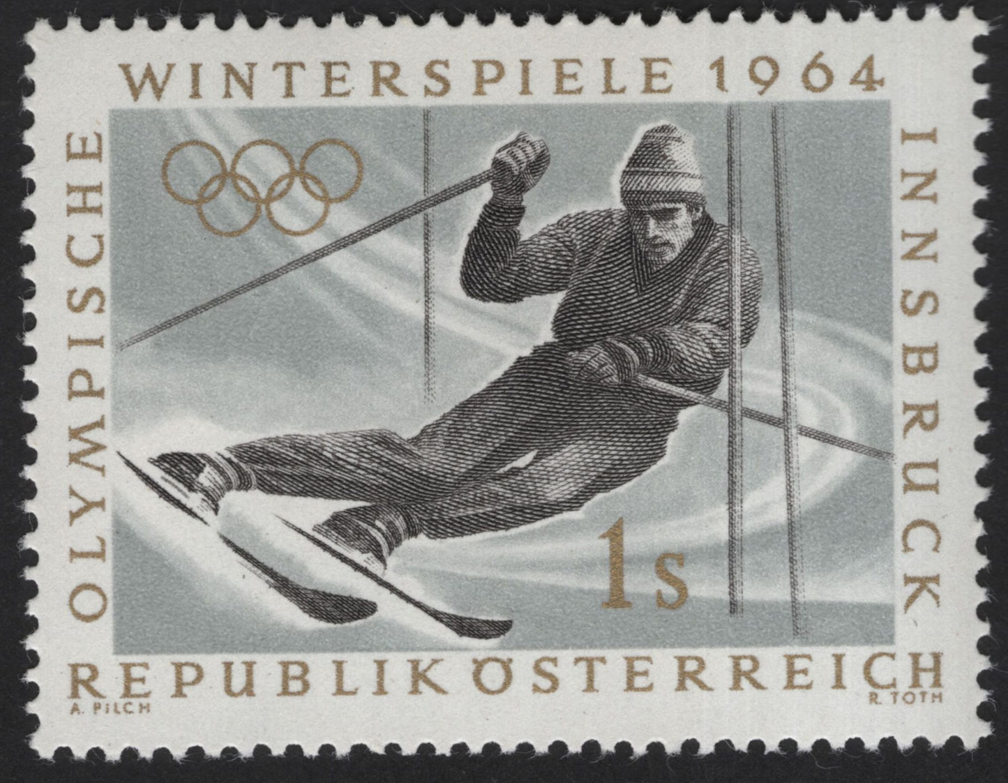 SCG12198 - Austria 1964 Innsbruck Winter Olympics – Ski Jumping & Alpine Skiing Pair
