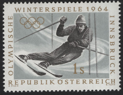 SCG12198 - Austria 1964 Innsbruck Winter Olympics – Ski Jumping & Alpine Skiing Pair