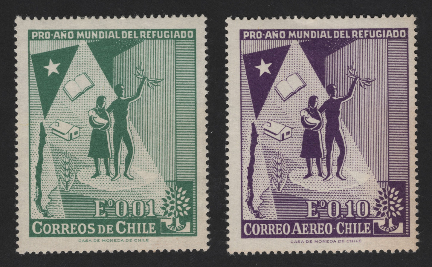 SCG12193 - Chile 1959–1960 “World Refugee Year” Commemorative Pair