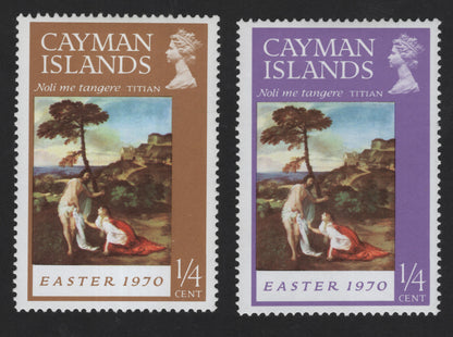 SCG12331 - Cayman Islands 1970 – Easter “Noli Me Tangere” by Titian (Color Frame Pair)