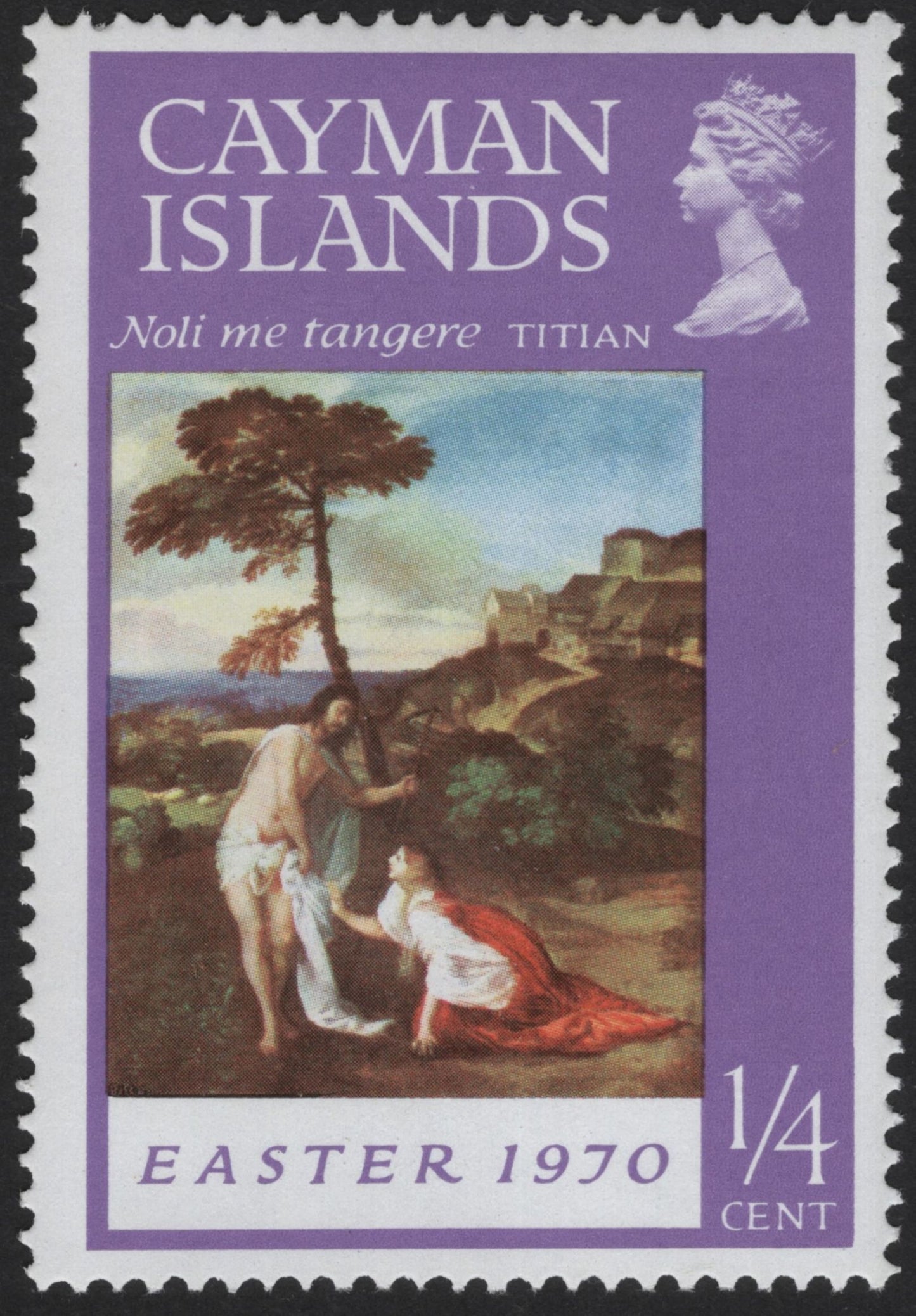 SCG12331 - Cayman Islands 1970 – Easter “Noli Me Tangere” by Titian (Color Frame Pair)