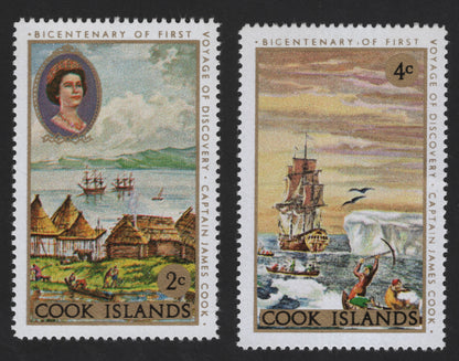 SCG12202 - Cook Islands 1969 Bicentenary of Captain James Cook’s First Voyage – Historic Exploration Pair