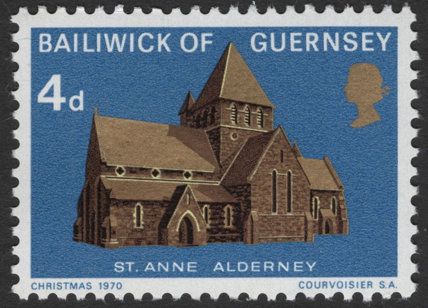SCG12099 - Guernsey 1970 Christmas Churches Pair – St. Anne Alderney & St. Peter Town Church