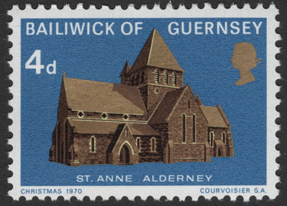 SCG12099 - Guernsey 1970 Christmas Churches Pair – St. Anne Alderney & St. Peter Town Church