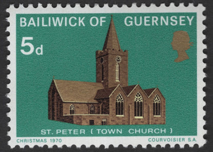 SCG12099 - Guernsey 1970 Christmas Churches Pair – St. Anne Alderney & St. Peter Town Church