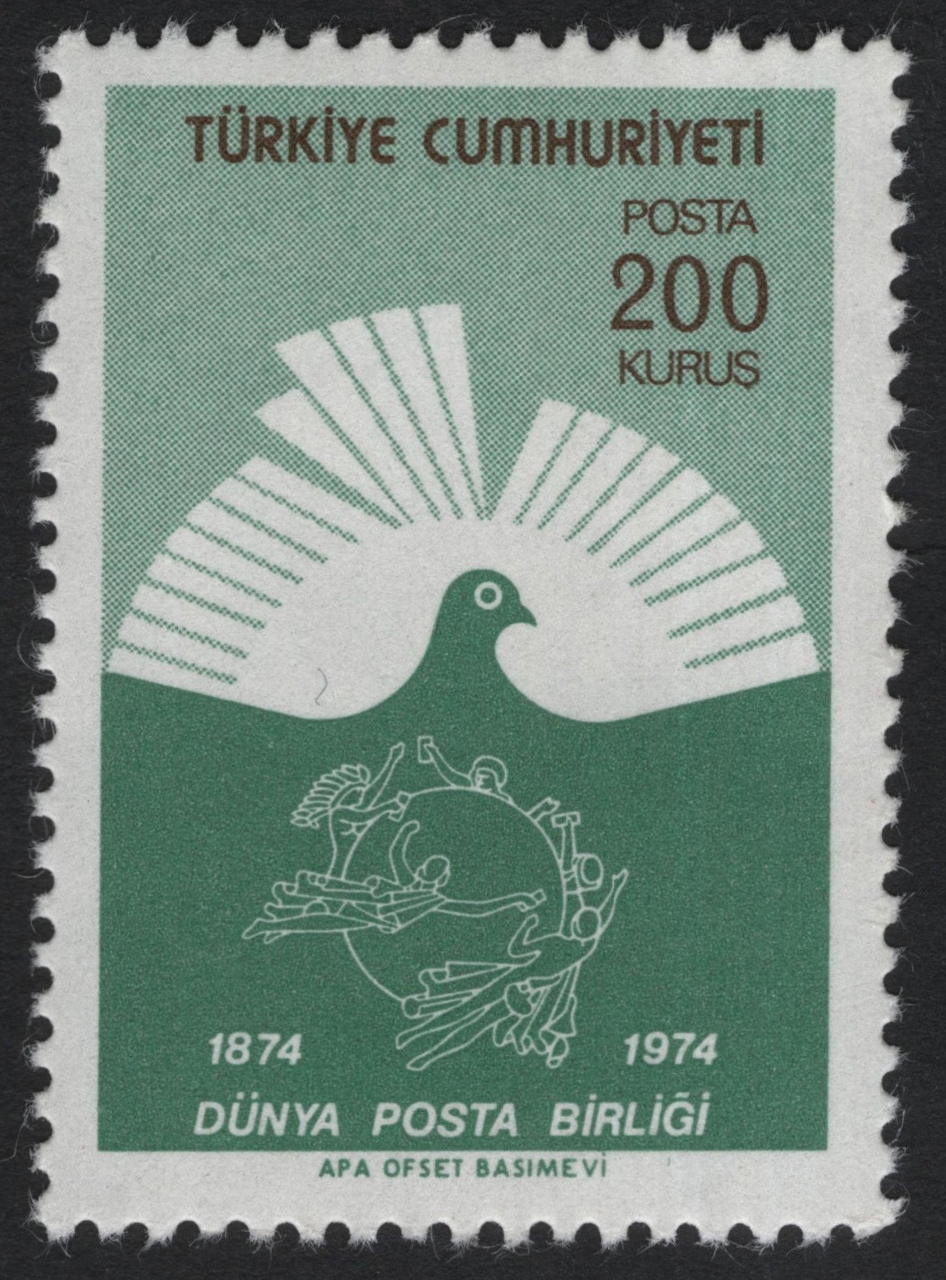SCG8400 - Turkey 1974 – Universal Postal Union Centenary