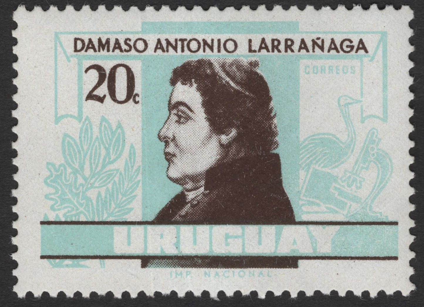 SCG12096 - Uruguay Damaso Antonio Larrañaga Definitive Pair (20c & 40c)