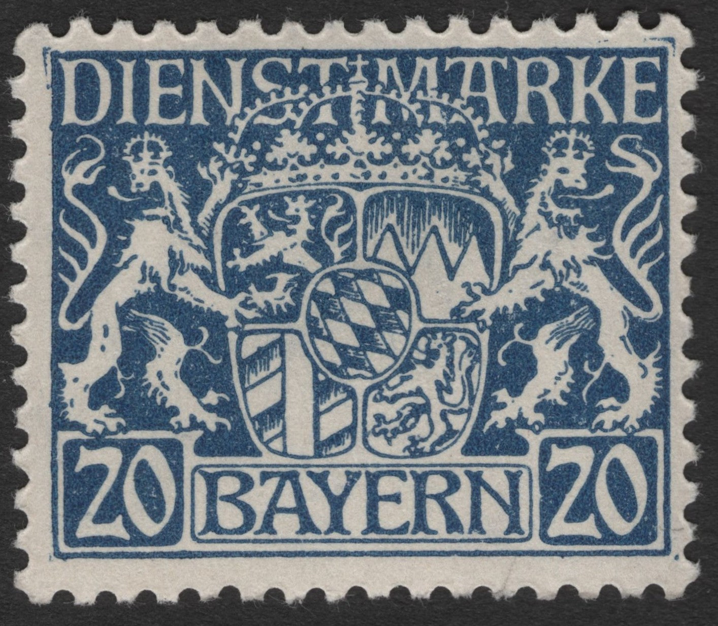 SCG11413 - Bavaria (Germany) – 20 Pfennig “Dienstmarke” Official Coat of Arms