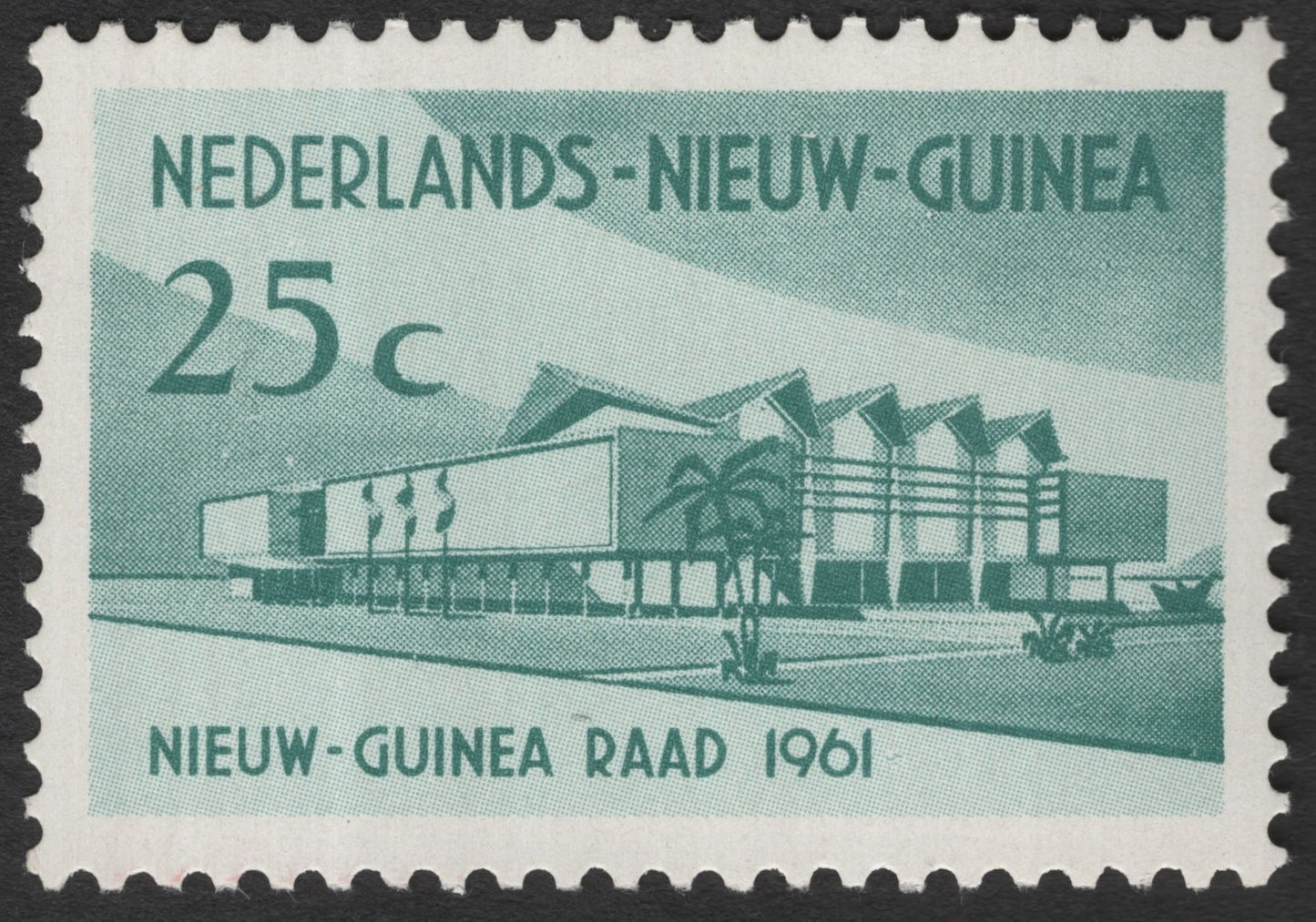 SCG11506 - Nieuw-Guinea Raad Council Building – 25c (1961)