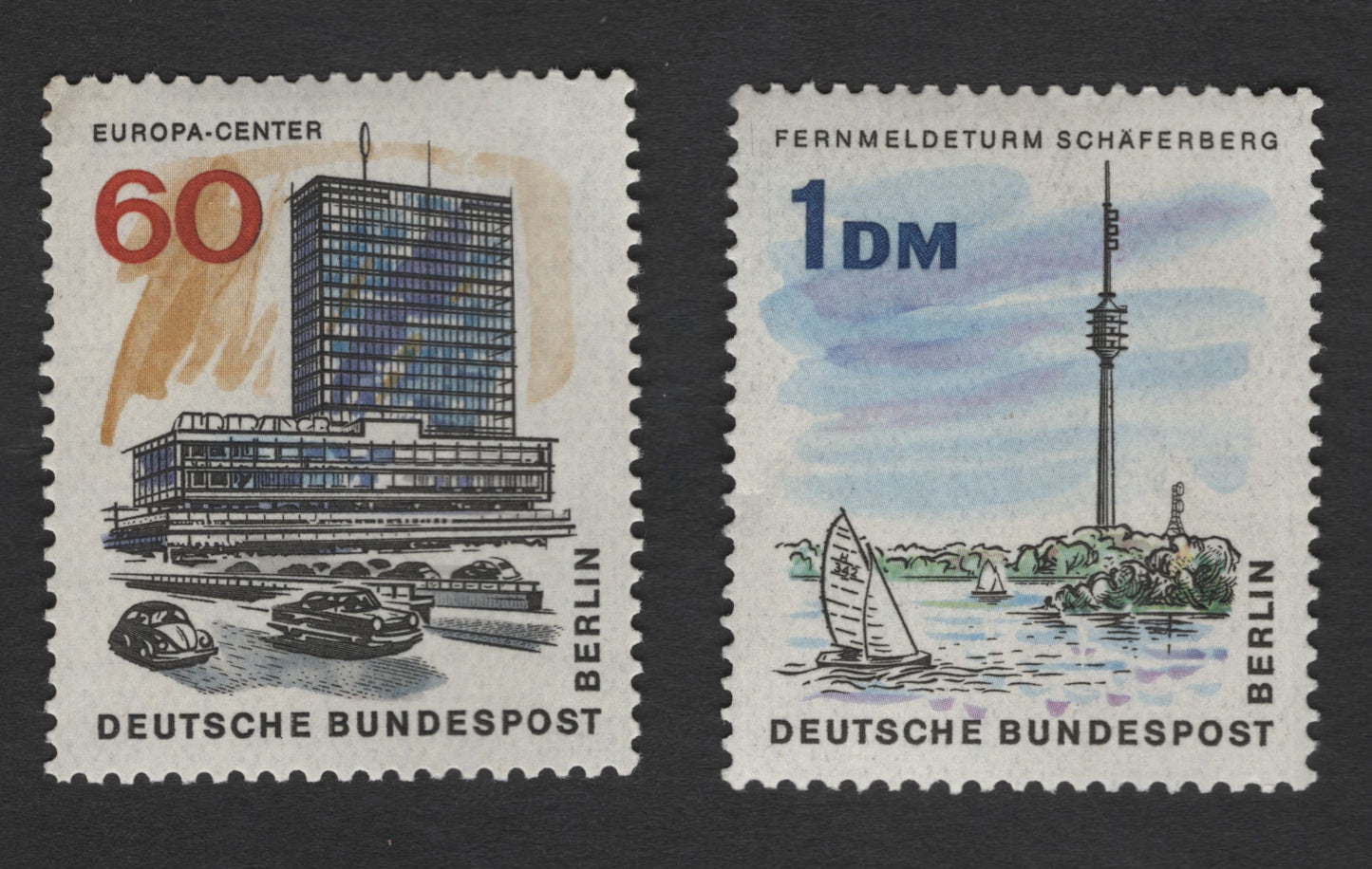 SCG12145 - Germany (Berlin) Architectural Landmarks Pair – Europa Center & Schäferberg Telecommunications Tower