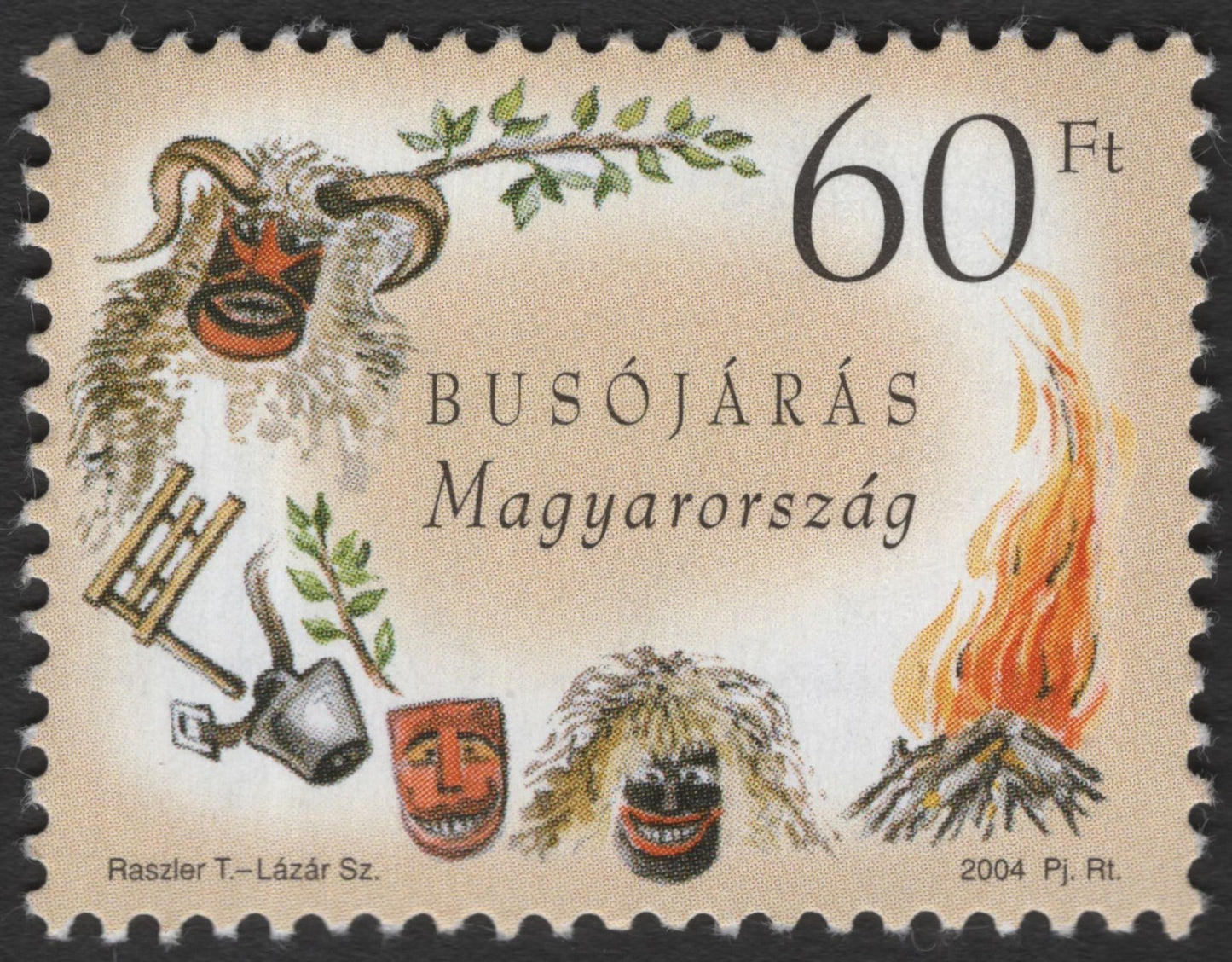 SCG11510 - Hungary – Busójárás Folk Carnival Masks, 60 Ft (2004)