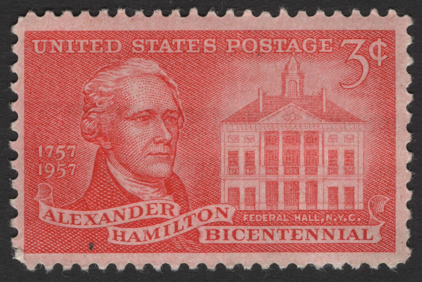 SCG11438 - Alexander Hamilton Bicentennial – Federal Hall, 3¢ (1957)