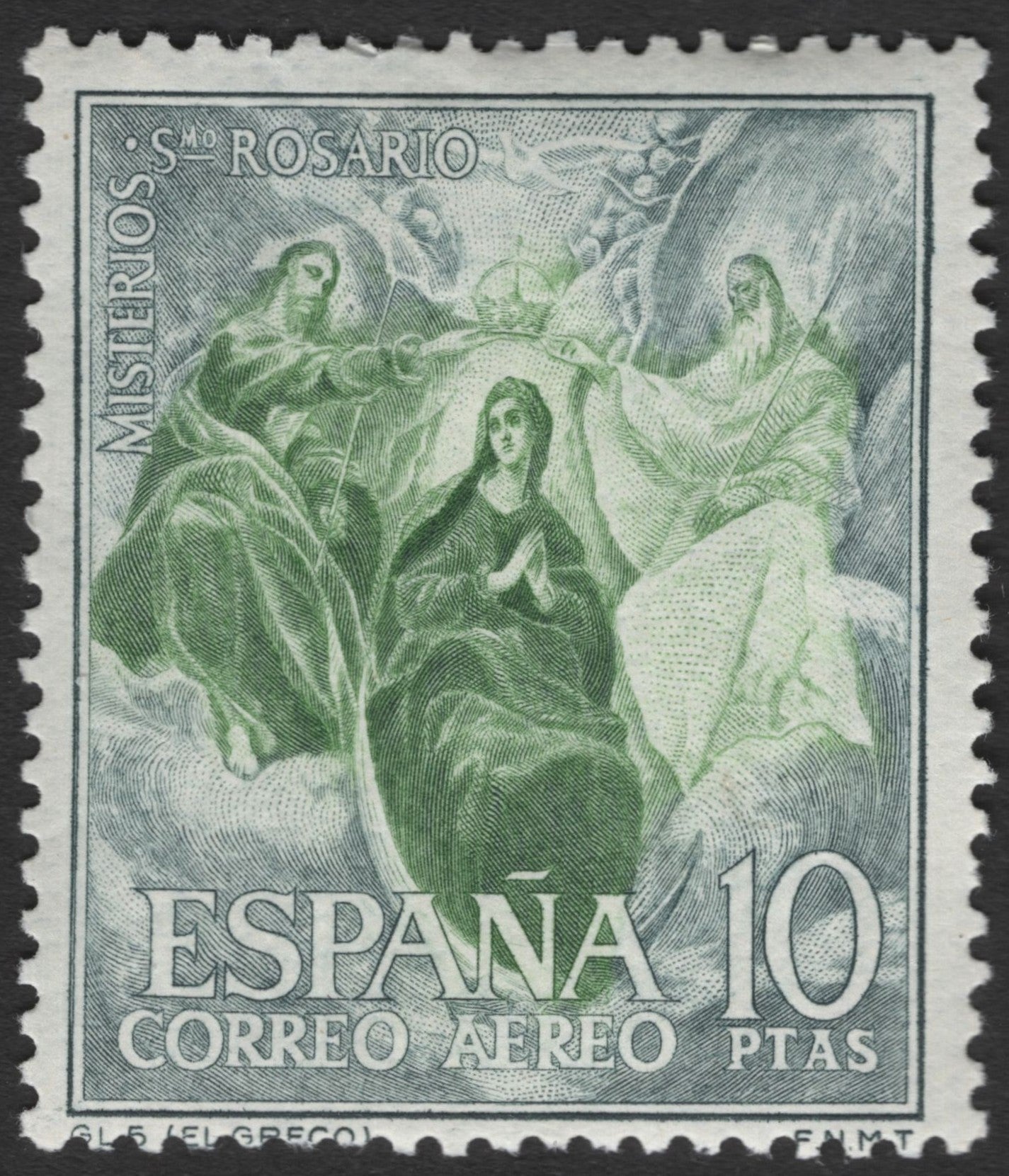 SCG11537 - Spain – 10 Pesetas “S. Rosario” Religious Art Airmail (El Greco Style)