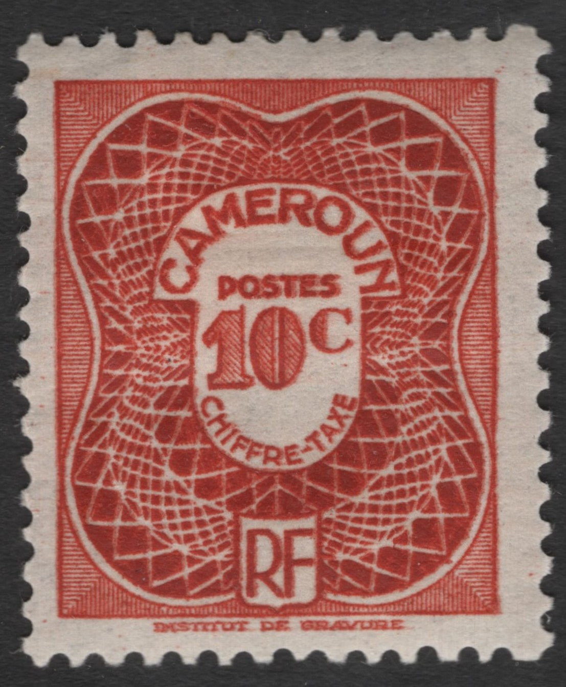 SCG11440 - Cameroon 10c Postage Due “Chiffre-Taxe” – Red Numeral Issue (RF Design)