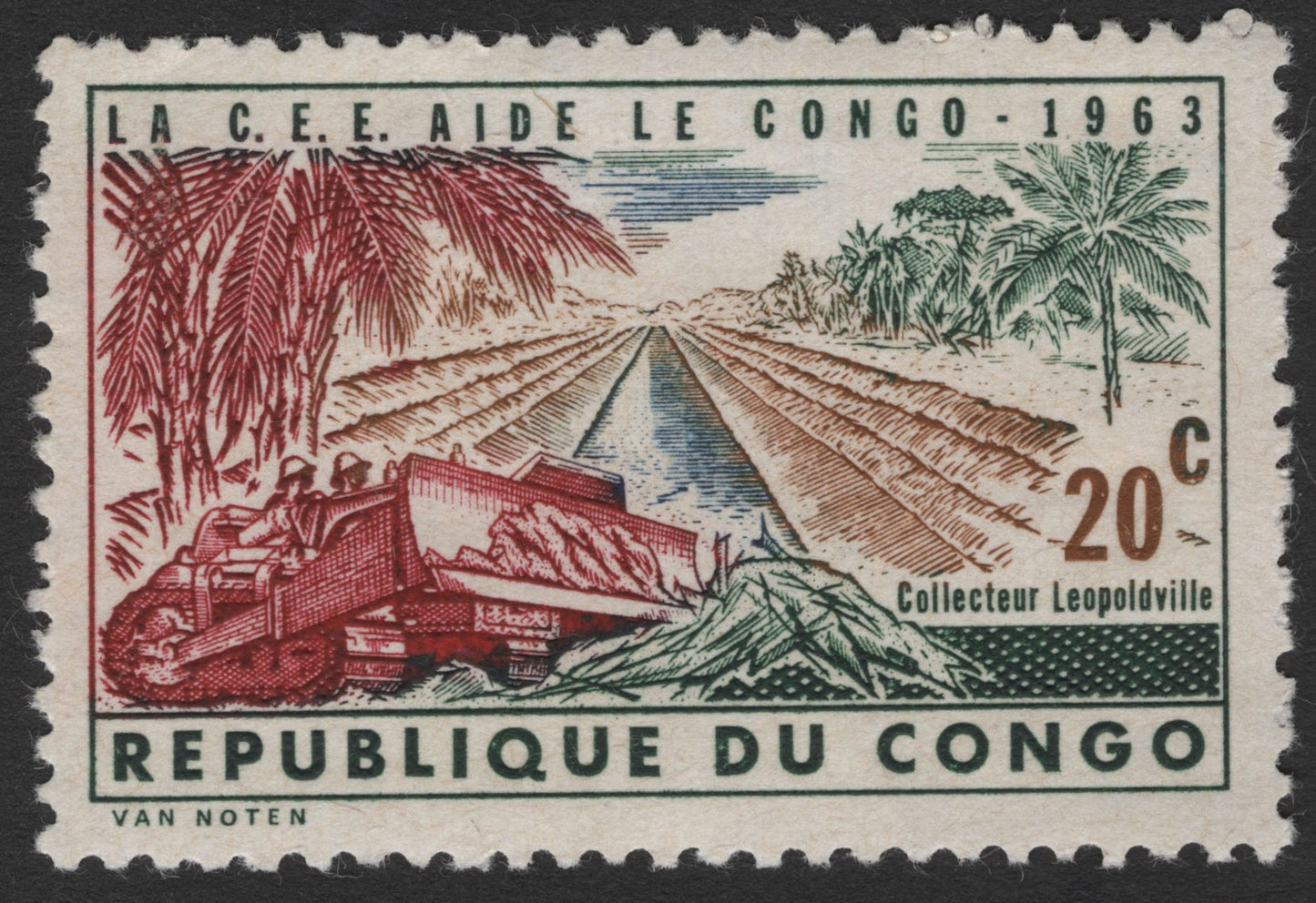 SCG11442 - Congo (Republic) 1963 – C.E.E. Aid Agricultural Development 20c, Leopoldville Irrigation Scene
