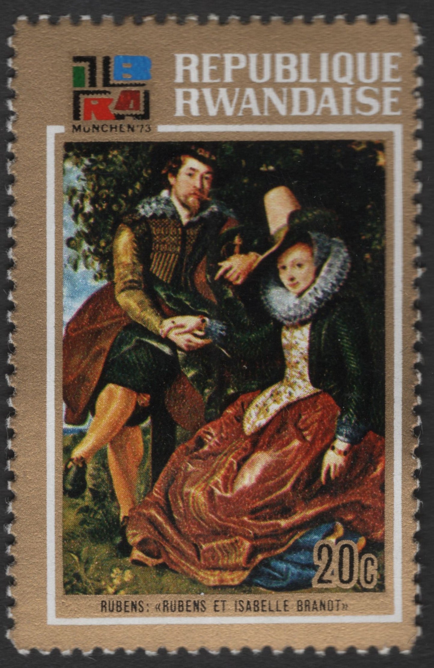 SCG11542 - Rwanda – Peter Paul Rubens “Rubens et Isabelle Brandt” 20c (Munich ’73 Art Series)