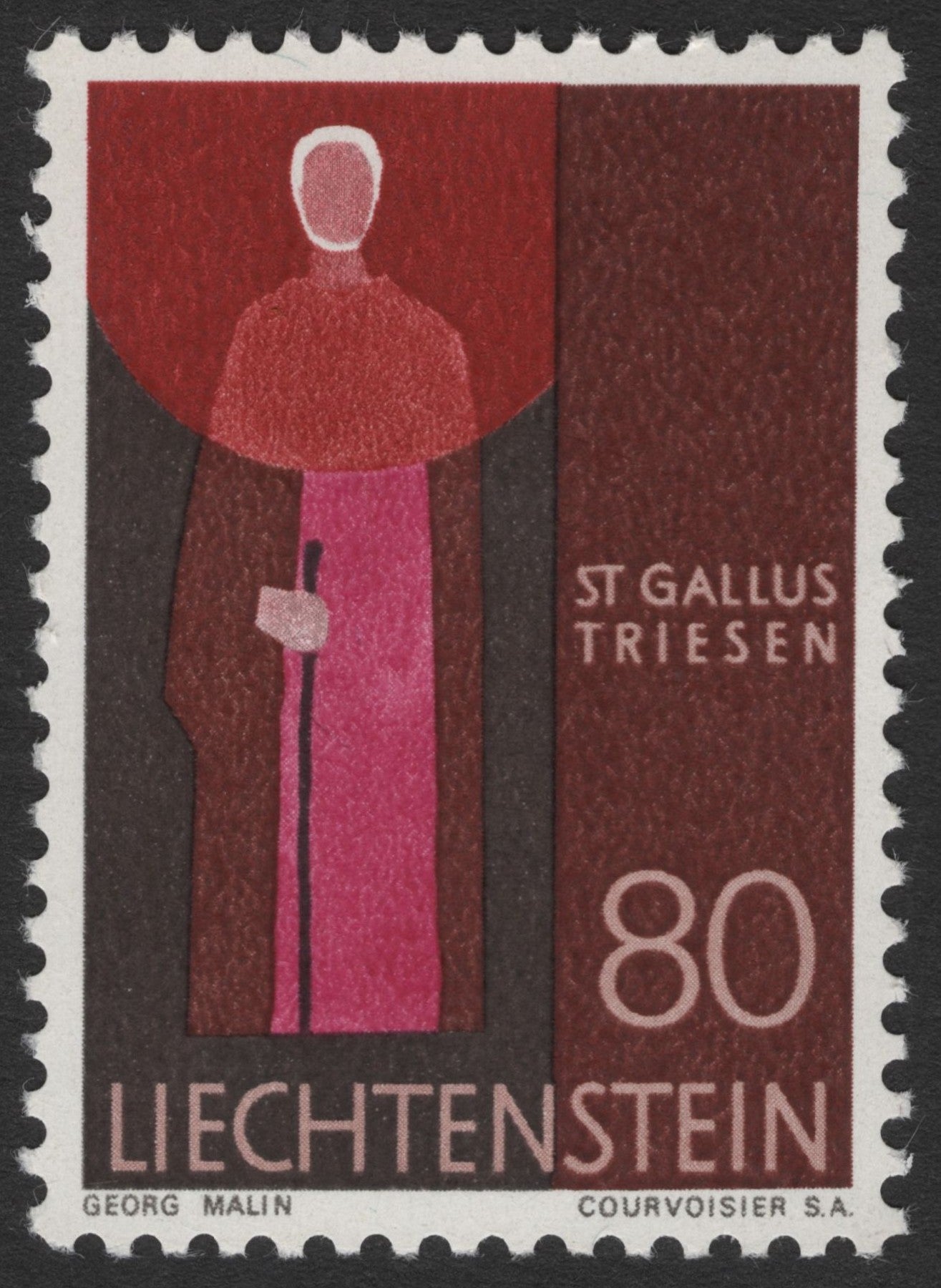 SCG11543 - St. Gallus of Triesen – 80 Rp Religious Heritage Issue