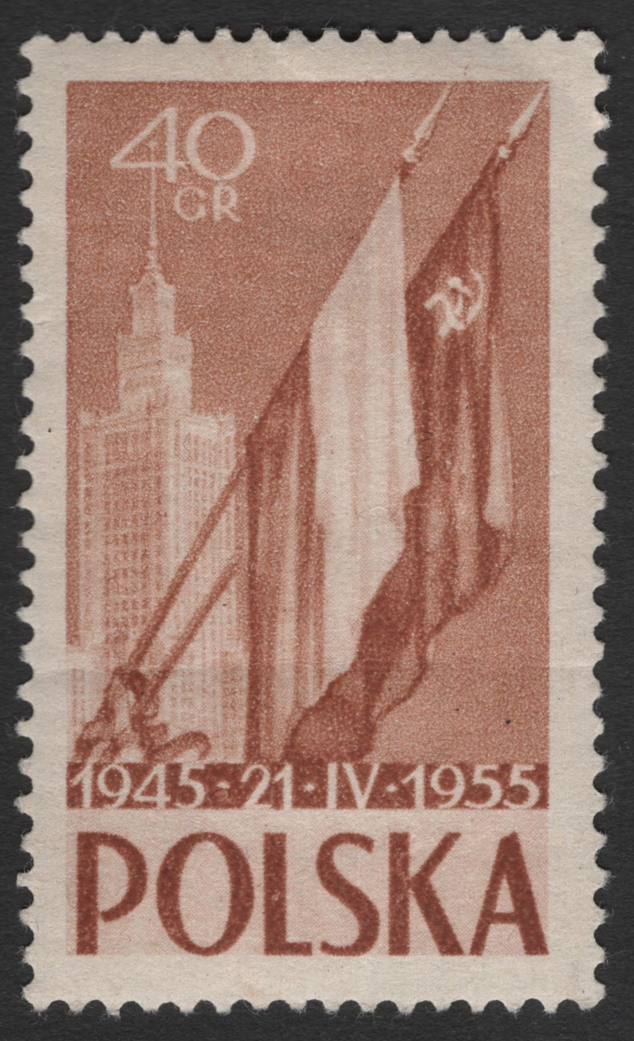SCG11452 - 10th Anniversary of Liberation of Warsaw – Flags & Monument (40 gr)