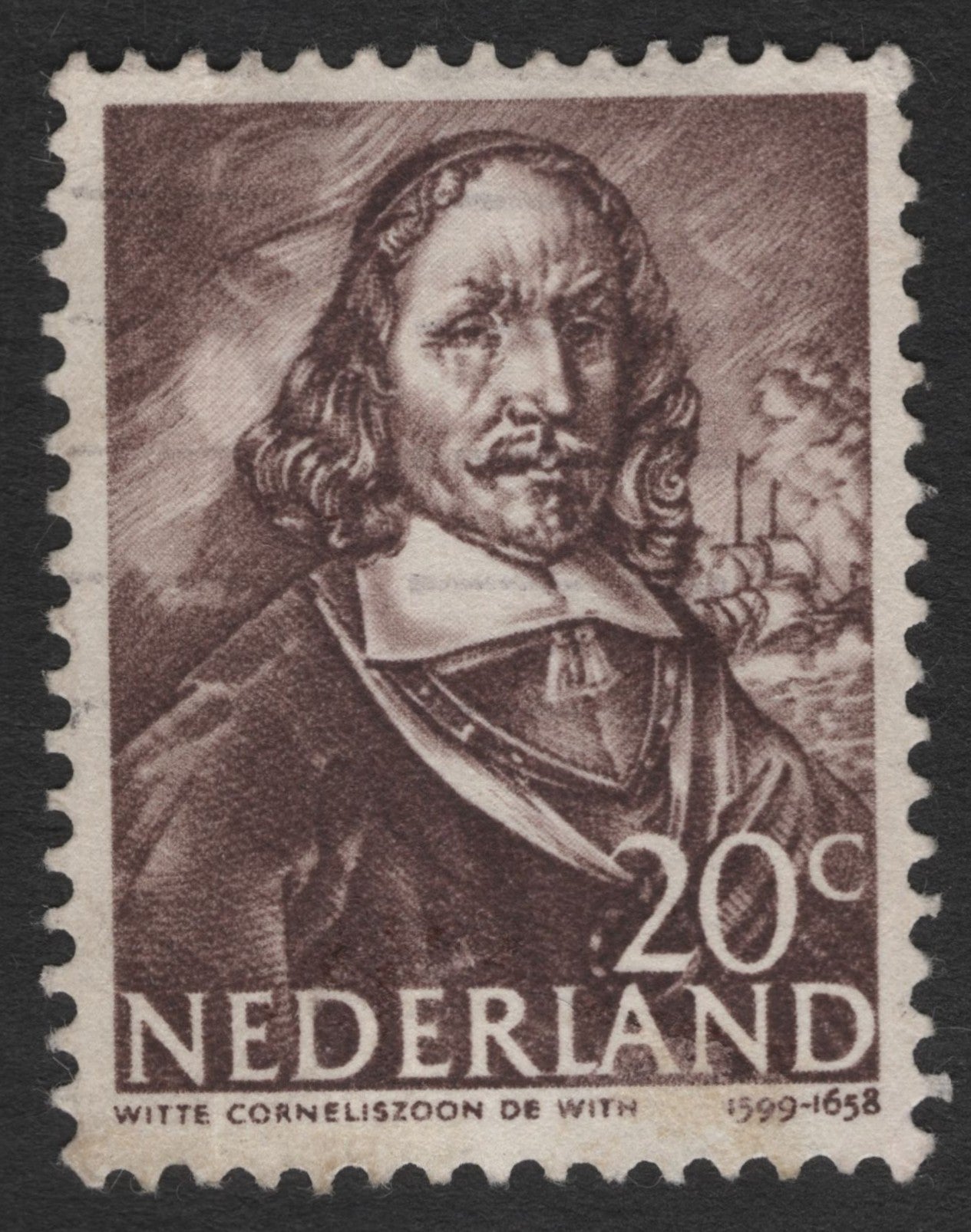 SCG11429 - Netherlands – 20c Witte Corneliszoon de With Maritime Hero Commemorative