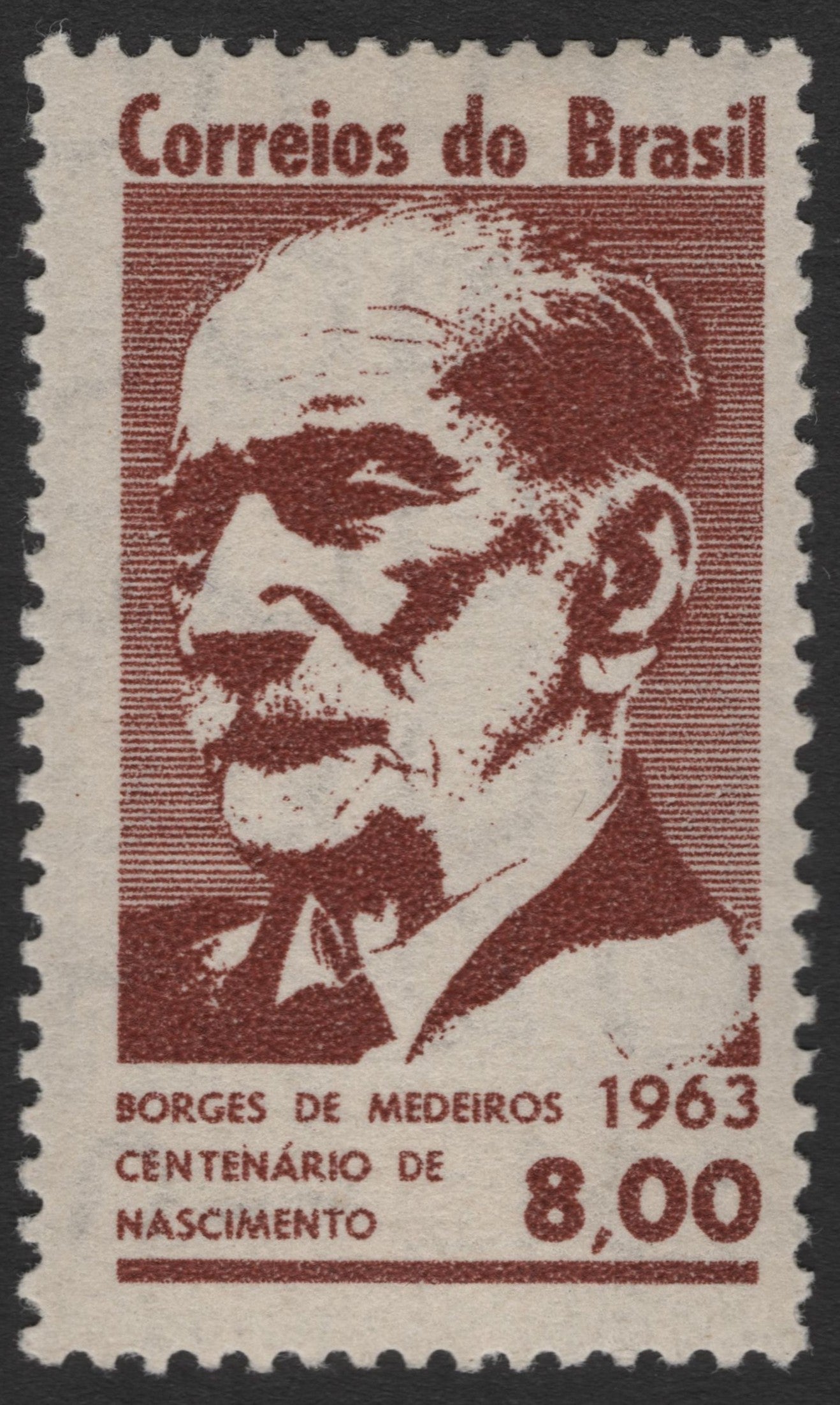 SCG11530 - Borges de Medeiros Birth Centenary – 8,00 Commemorative (1963, Brazil)