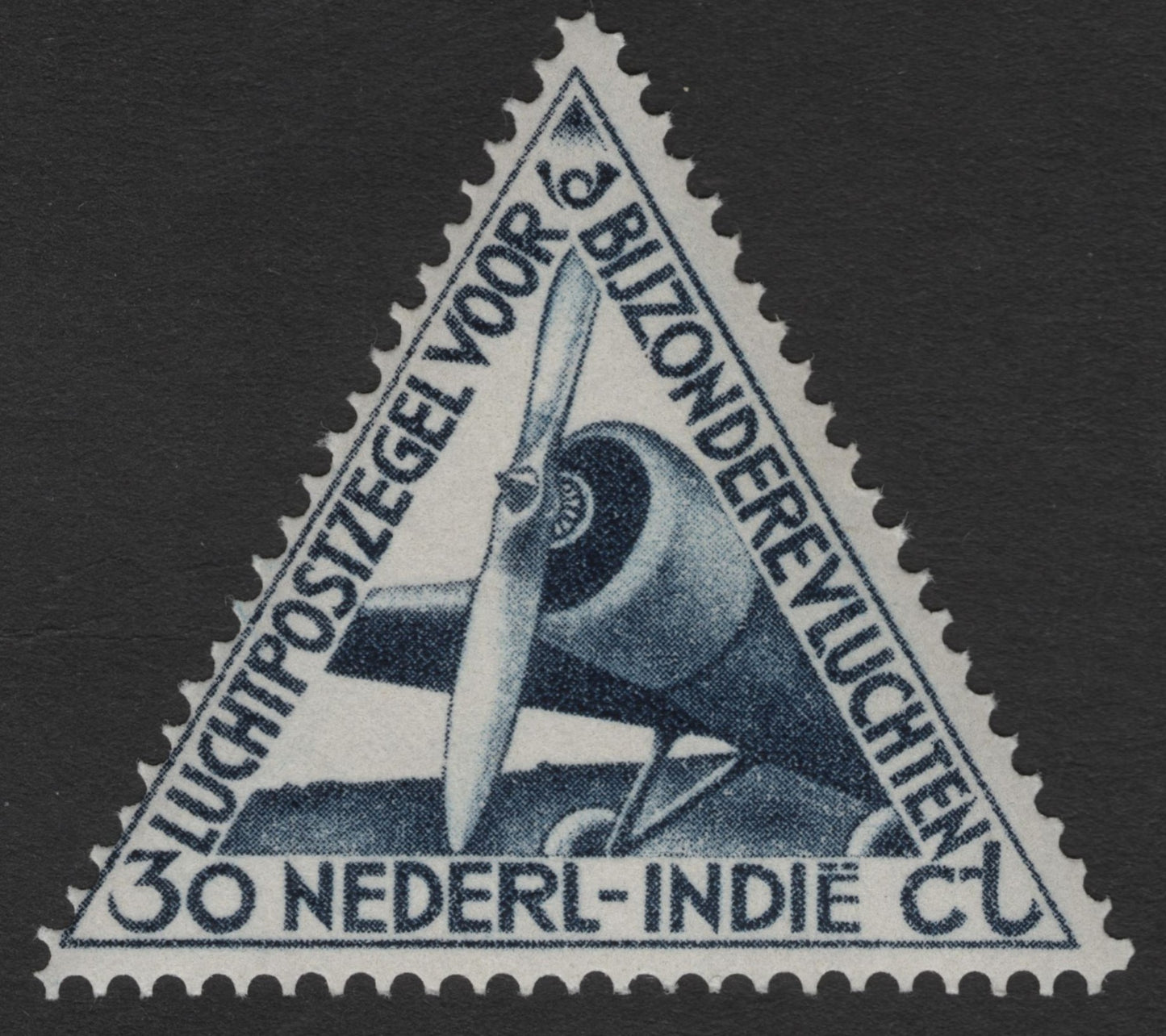 SCG11461 - Netherlands Indies (Nederlandsch-Indië) – 30 Cent Triangular Airmail “Special Air Post” Aircraft Stamp
