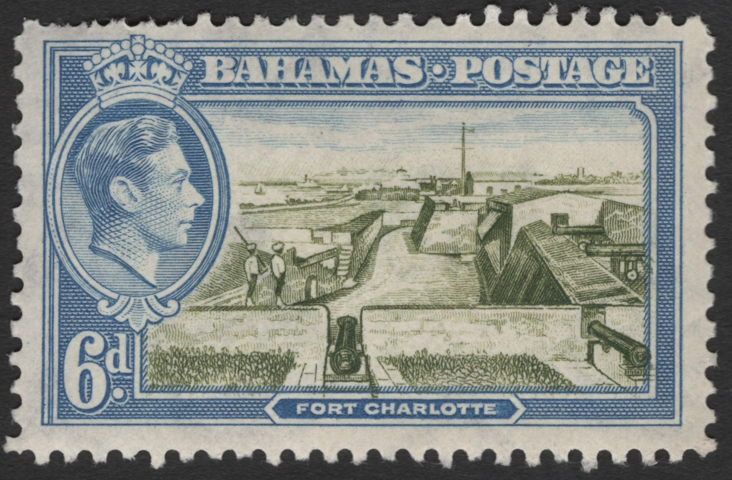 SCG11465 - Bahamas – 6d Fort Charlotte & King George VI Definitive