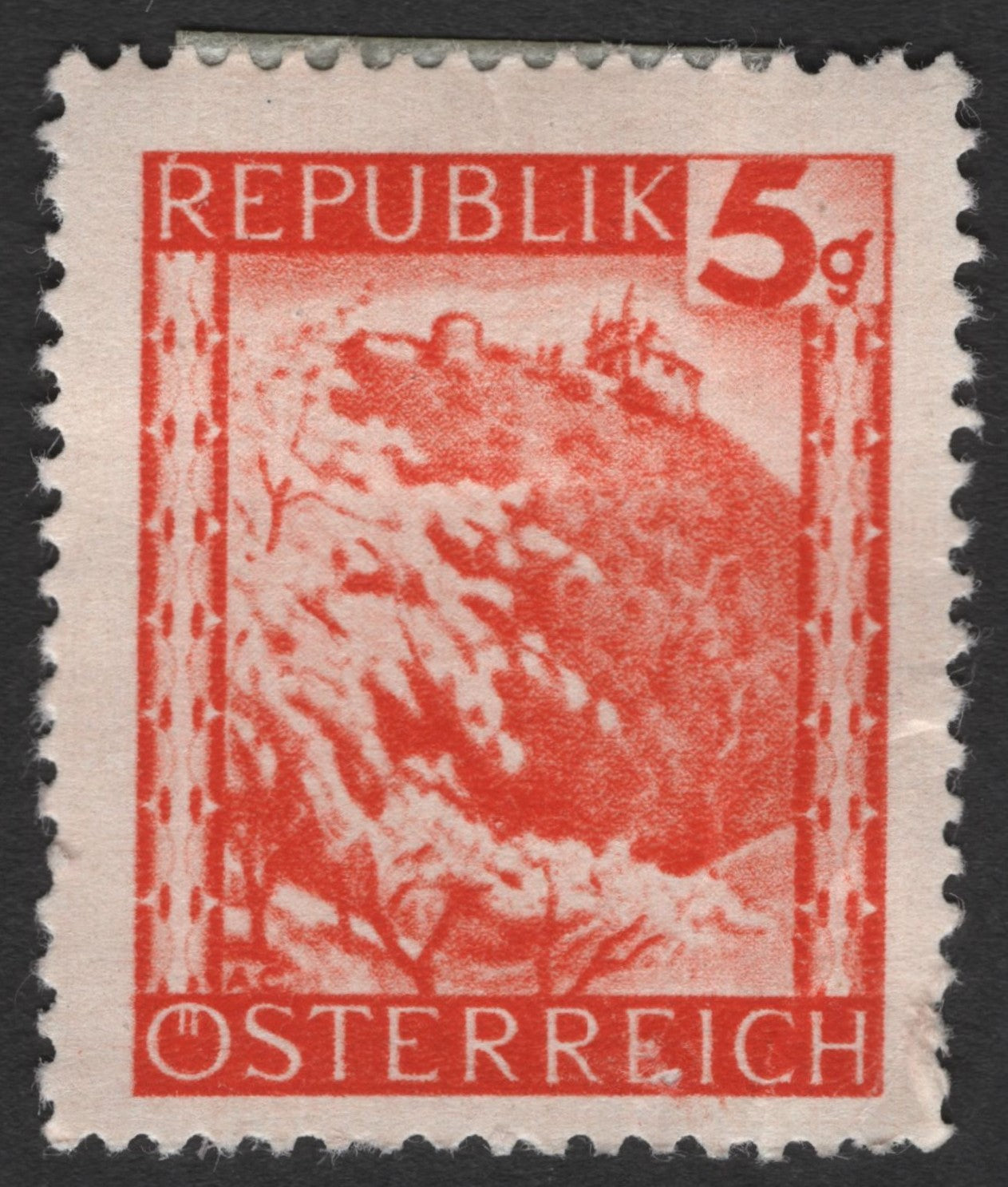 SCG11476 - Republic Austria – Edelweiss Flower Definitive, 5g Red