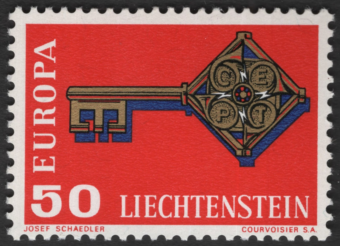 SCG11551 - Liechtenstein – 50 Europa “CEPT Key Emblem” Stamp