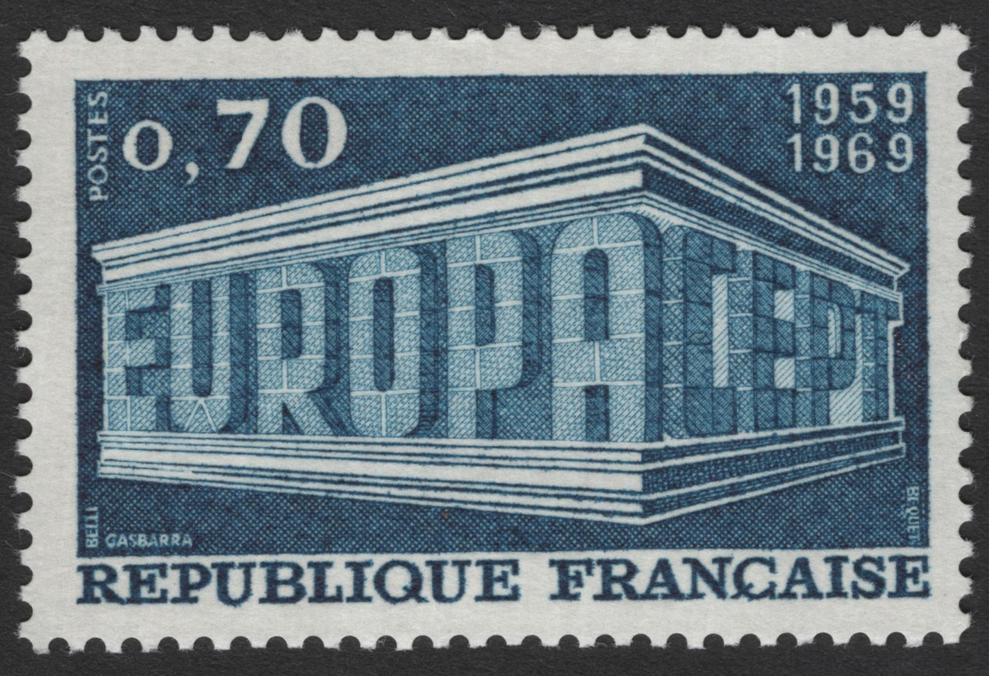 SCG11599 - France – EUROPA CEPT Modern Architecture Typography (0,70F) – 1969