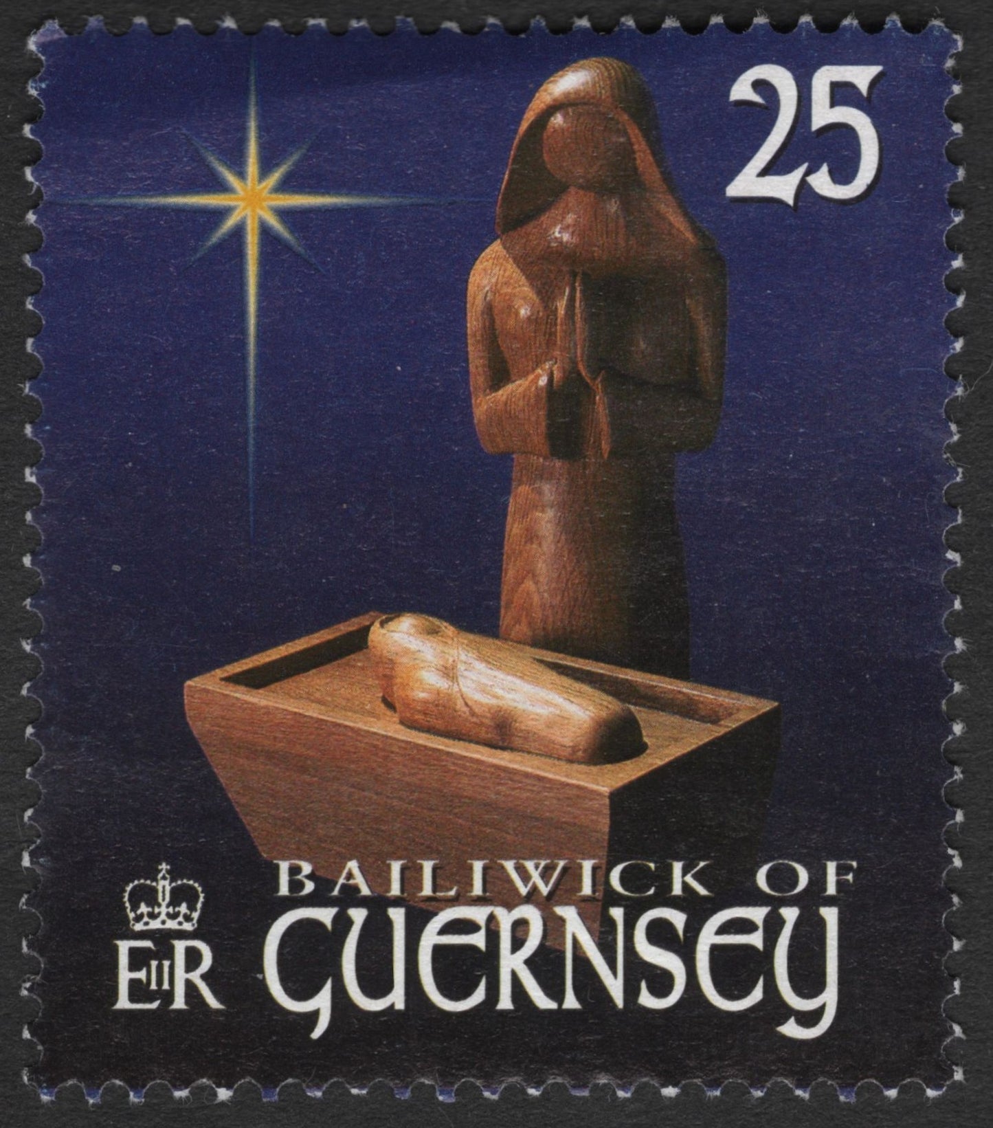 SCG11585 - Guernsey – 25p Wooden Nativity Carving (Christmas Issue)