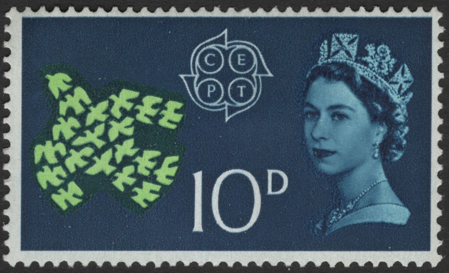 SCG11609 - Great Britain 10d CEPT Europa – Queen Elizabeth II & European Cooperation Map