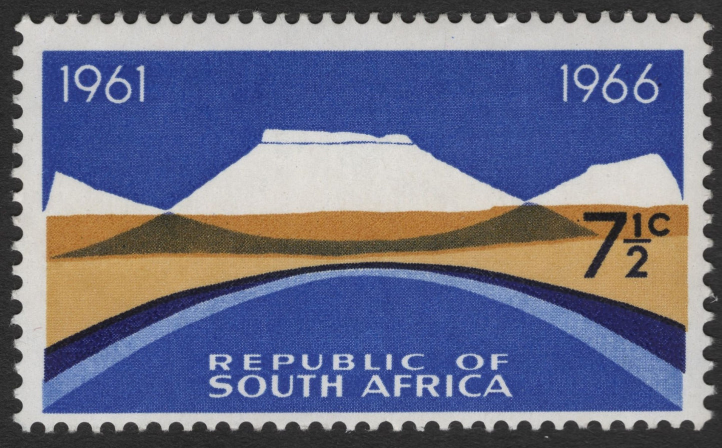 SCG11603 - South Africa 7½c Scenic Landscape Commemorative (1961–1966) – Mountain & River Design
