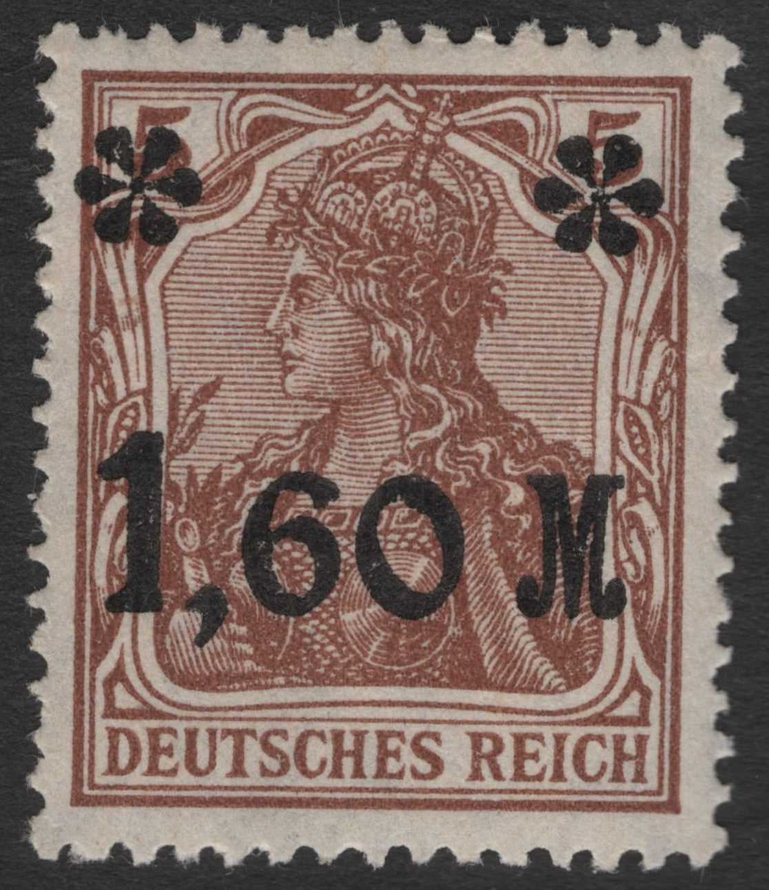 SCG11376 - Germany – Germania 1.60 Mark Overprint (Inflation Period Provisional)