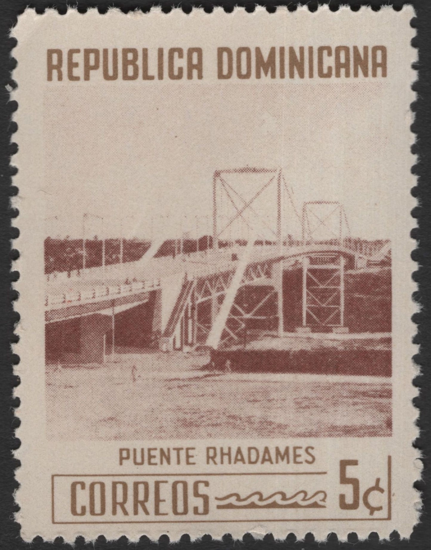 SCG12138 - Dominican Republic Puente Rhadames Bridge Definitive Pair (1c & 5c)