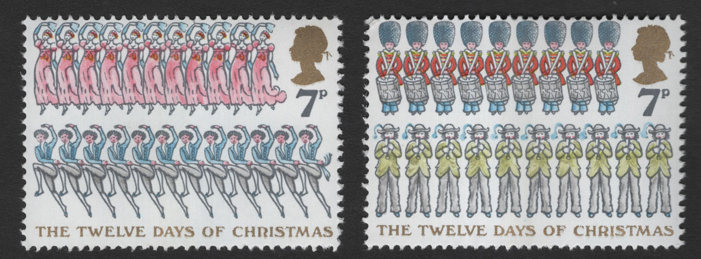 SCG12140 - United Kingdom 1977 Christmas – “The Twelve Days of Christmas” 7p Pair
