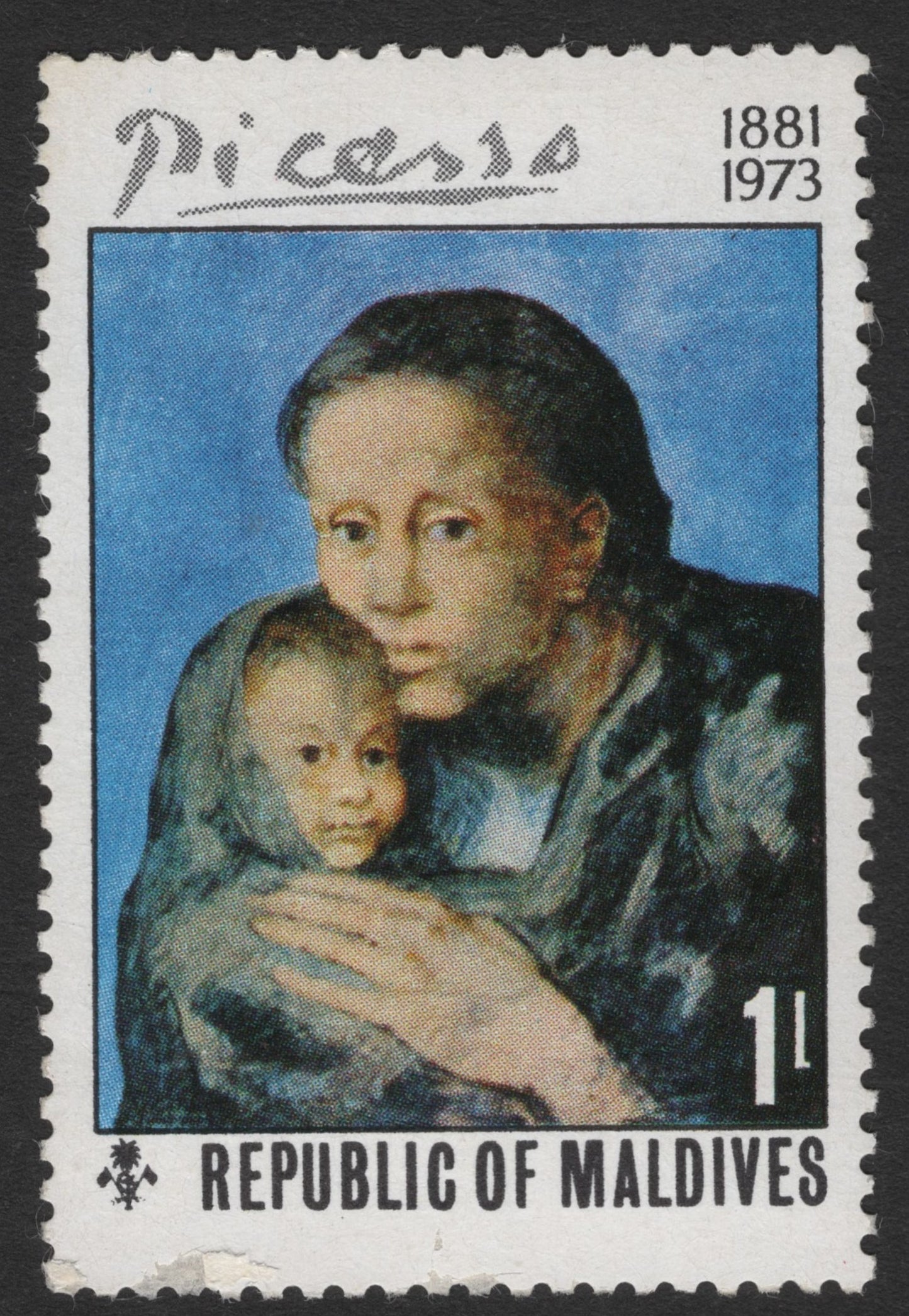 SCG11496 - Maldives 1973 – Pablo Picasso Birth Centenary “Mother and Child” Art Stamp (1L)