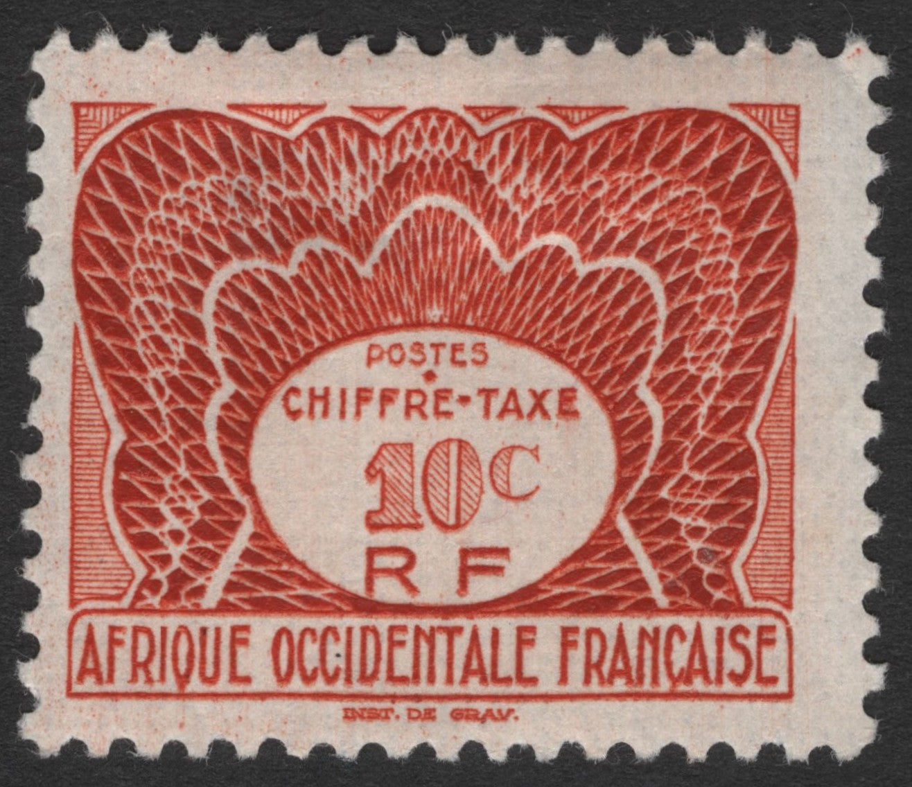 SCG11395 - French West Africa 10c Postage Due (Chiffre-Taxe) – Classic Numeral Design