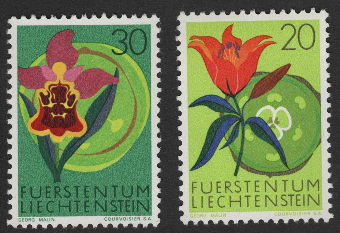 SCG12136 - Liechtenstein Floral Series – Orchid & Lily Pair